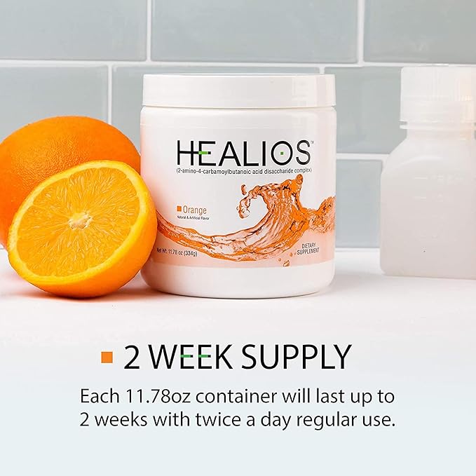 Healios Orange Flavor Oral Health and Dietary Supplement Powder Form Naturally Sourced L-Glutamine Trehalose L-Arginine 11.64 Ounces