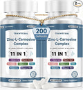 Zinc L Carnosine Complex 85mg 11-in-1 Digestive &amp Gut Health Support with Soothing Blend L-Glutamine &amp Mastic Gum 200 Capsules Non-GMO Vegan