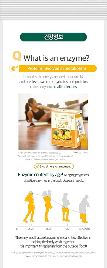 RAWEL Well Up Fermentation Digestive Enzymes (3g x 30ea) / Digest Faster with Pineapple/Crunch Choco