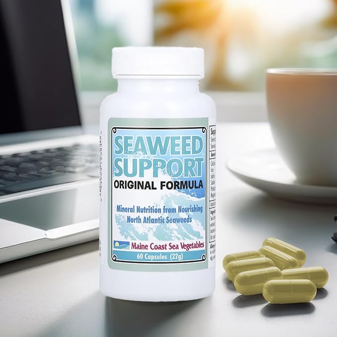 Maine Coast Sea Vegetables Seaweed Support Original Formula | Natural Source of Iodine from Seaweed | Daily Use Iodine Supplement | Organic Alaria Sea Lettuce Dulse &amp Bladderwrack blend | 60 Cap