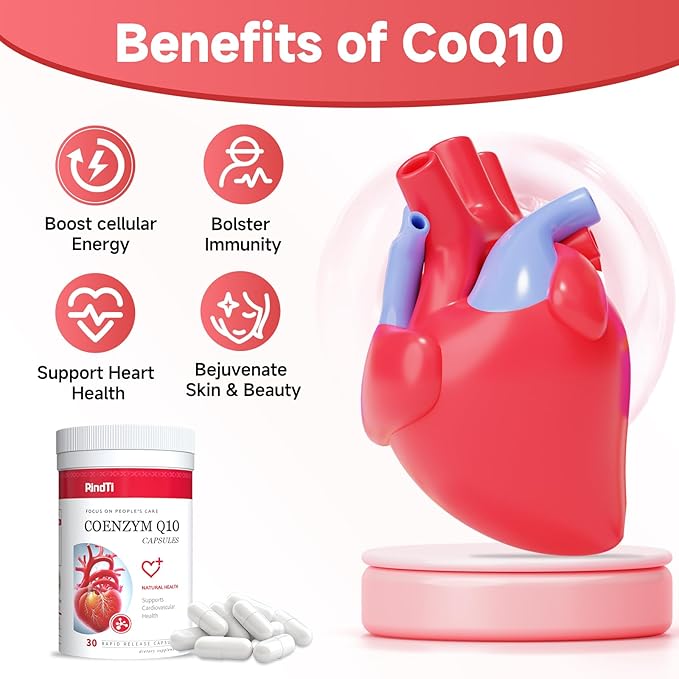 Coq10 150mg Heart Health Supplements with Vitamin E Energy Production Powerful Antioxidant 30 Capsules