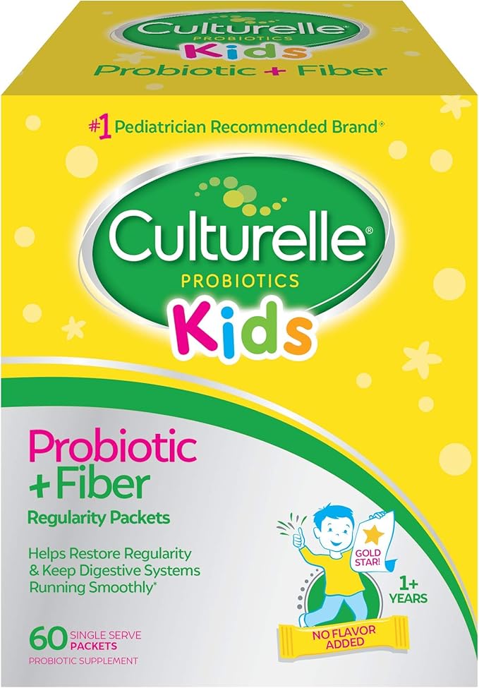 Culturelle Kids Probiotic + Fiber Packets (Ages 3+) - 60 Count - Digestive Health &amp Immune Support &amp Women’s 4-in-1 Daily Probiotic Supplements for Women - Supports Vaginal Health