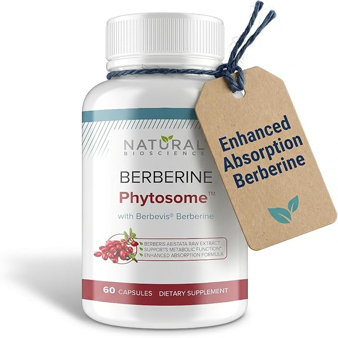 Berberine Phytosome with Berbevis 550mg Enhanced Absorption Supplement for Metabolic Support &amp Heart Health Highly Bioavailable Berberine Complex Gluten-Free Non-GMO 60 Vegetarian Capsules