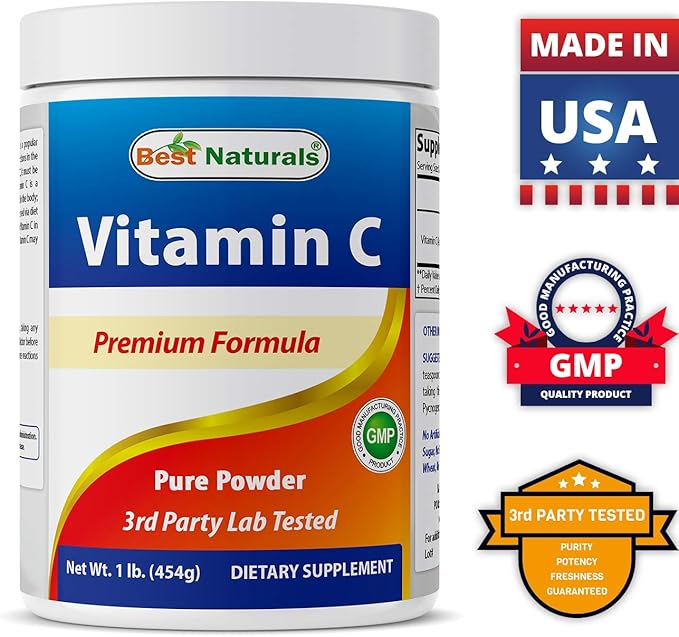 Best Naturals Lysine Powder 1 Pound &amp Vitamin C Powder 1 lb