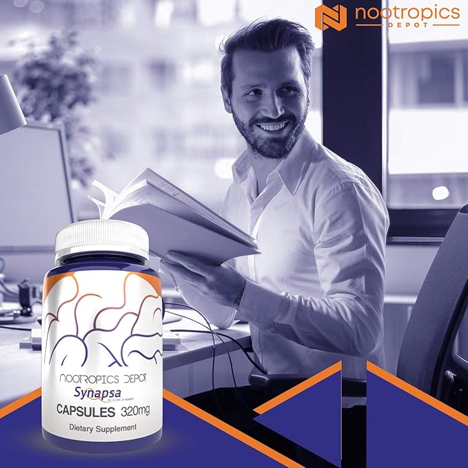 Nootropics Depot Synapsa Bacopa Monnieri Capsules | 320mg | 60 Count | Whole Plant Extract | Ayurveda Supplement | Adaptogen Herb | to Enhance Learning Memory &amp Mental Performance