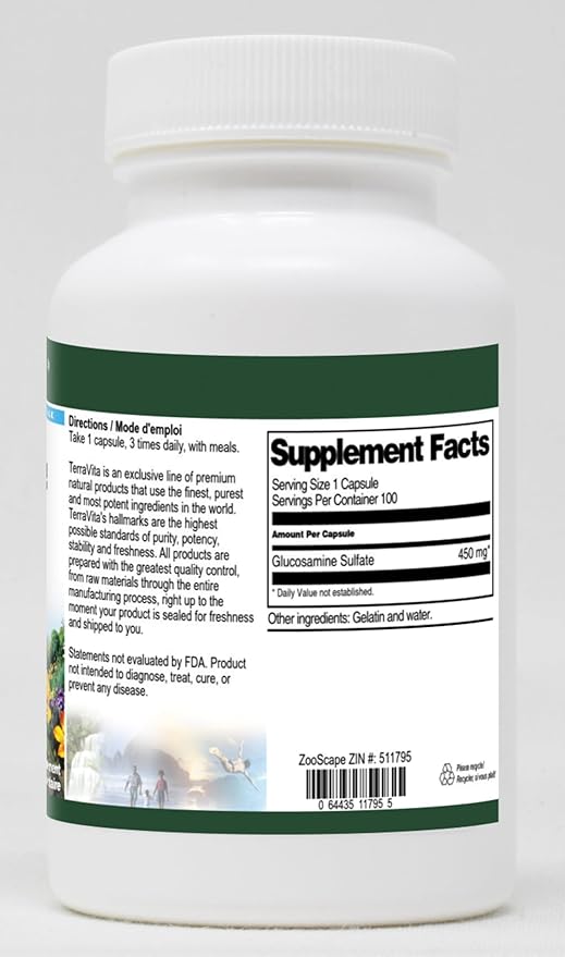 Glucosamine Sulfate - 450 mg (100 Capsules ZIN: 511795) - 3 Pack
