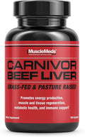 MuscleMeds Carnivor Beef Liver Capsules Energy Production Muscle Recovery Immunity Non-GMO Liver Health Supplement Grass Fed 180 Capsules