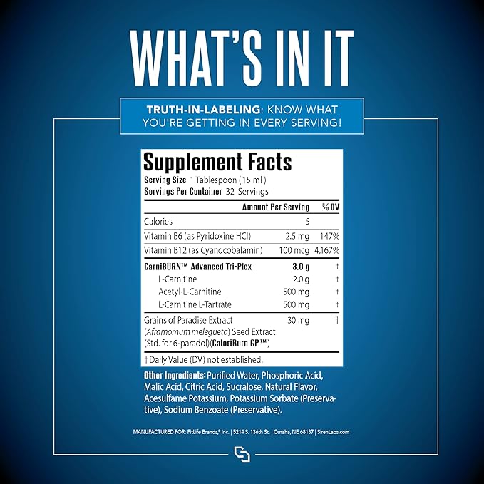 Censor NDS Nutrition Fat Loss-Body Toner with CLA (90 Softgels) &amp Siren Labs L-Carnitine Elite Burn Fat Loss Support Strawberry Blast 3000 mg (32 Servings)