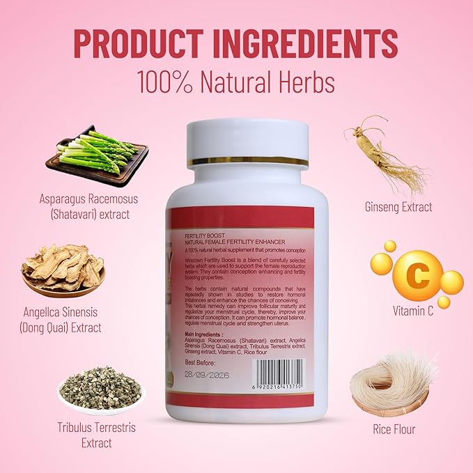 Fertility Tablets for Women Female Prenatal Vitamin Supplements Support Ovulation &amp Conception 60 Tablets