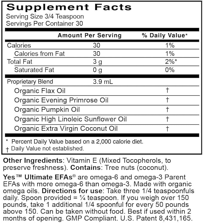 YES Plant-Based Omega 3-6-9 – Burpless Fish Oil Alternative with Flax Evening Primrose (GLA) Pumpkin Sunflower &amp Coconut Oil – Heart Skin Eye &amp Immune Support – Liquid 4oz