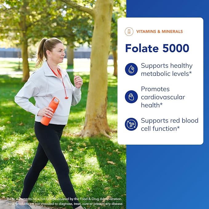 Pure Encapsulations - Folate 5000 - Activated Vitamin B9 as 5-Methyltetrahydrofolate (5-MTHF) - 60 Capsules