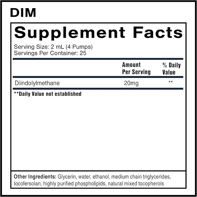 Quicksilver Scientific Nanoemulsified DIM - Liposomal DIM Supplement to Support Healthy Hormone Balance for Women &amp Men - Soy-Free Detox &amp Immune Support (1.7oz / 50ml)