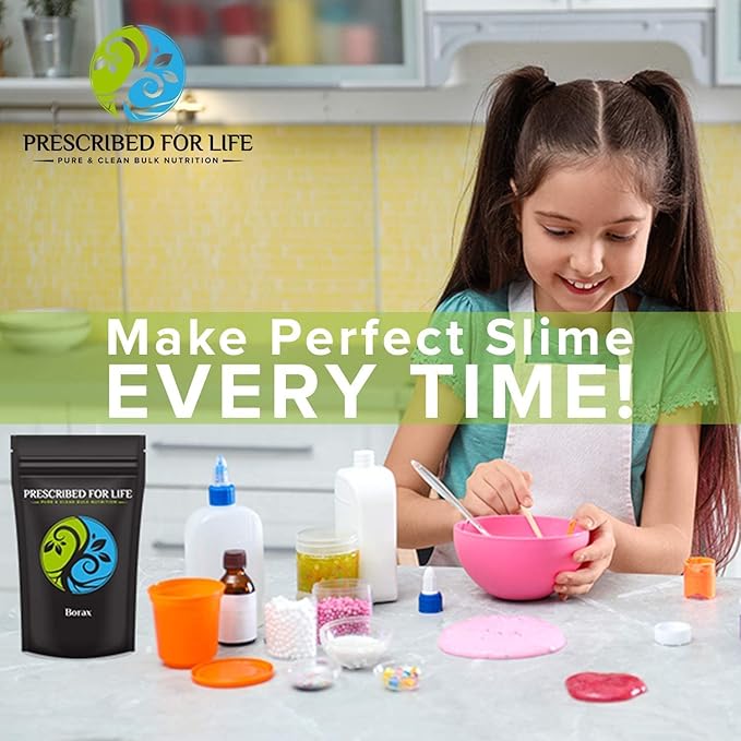 Prescribed for Life Borax Powder Pure USP NF Grade All Natural Sodium Borate Powder Household Laundry Booster Slime Activator &amp Multipurpose Cleaning Powder (4oz / 113g)