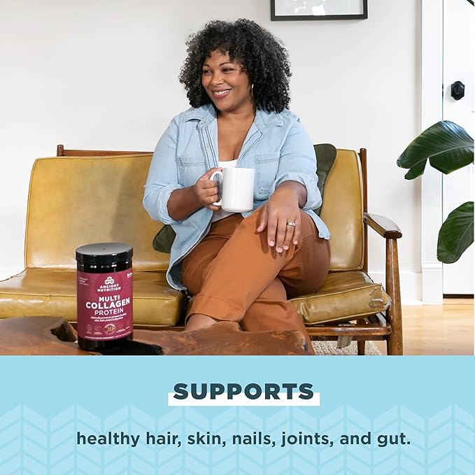 Ancient Nutrition Bone Broth Collagen Powder Pure 30 Servings + Multi Collagen Protein Powder Unflavored 45 Servings