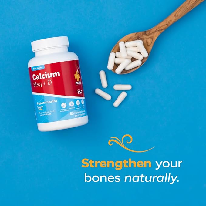 Redd Remedies Calcium Mag + D Vitamin D3 and Calcium for Strong Bone Support 120 Vegetarian Capsules