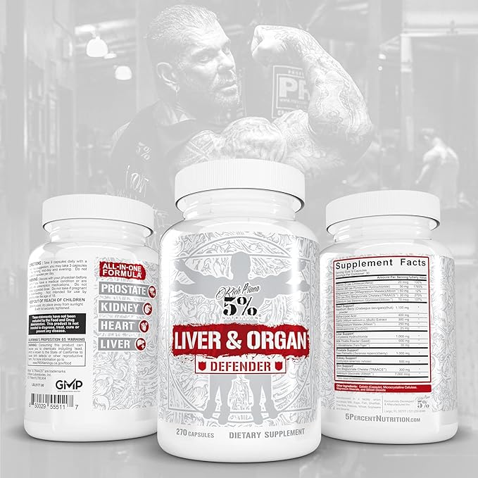 5% Nutrition 2-Stack | Liver &amp Organ Defender with NAC + BiggerByTheDay | Liver Kidney &amp Heart Support + Anabolic Muscle Builder Hardcore Lean Mass Gainer with Turkesterone HICA L-Leucine
