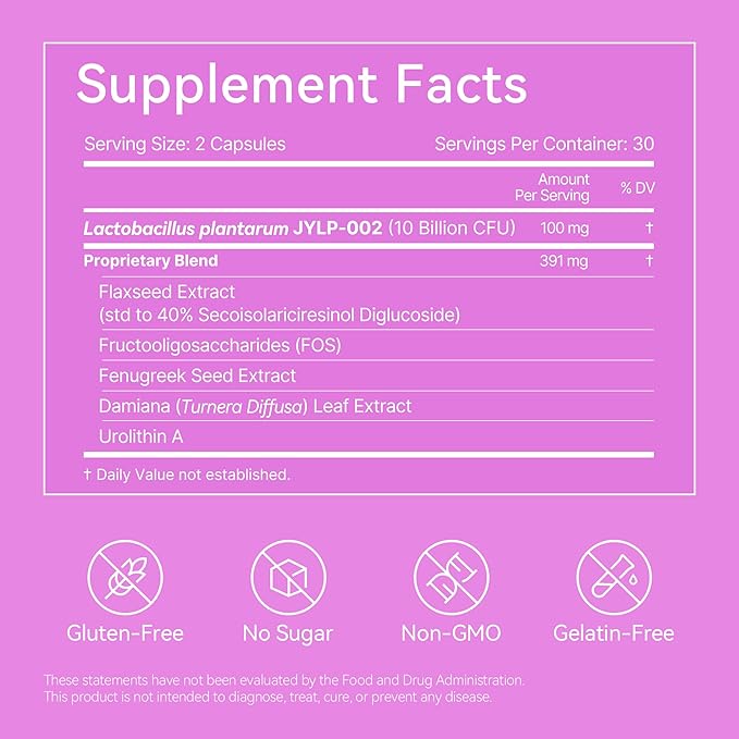 LAIFE Vaginal Probiotics for Women 10 Billion CFU Vaginal-Specific Probiotic Capsules with Prebiotics Damiana &amp Herbal Extracts Supports pH Balance Feminine Health &amp Daily Wellness 60 Cap