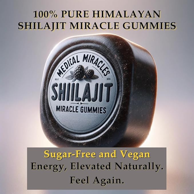 Medical Miracles Shilajit Gummies 1000mg – Himalayan Shilajit Extract with Fulvic Acid – Vegan Sugar-Free Supplement – Trace Mineral Complex – Easy Daily Gummy Format 60 Count