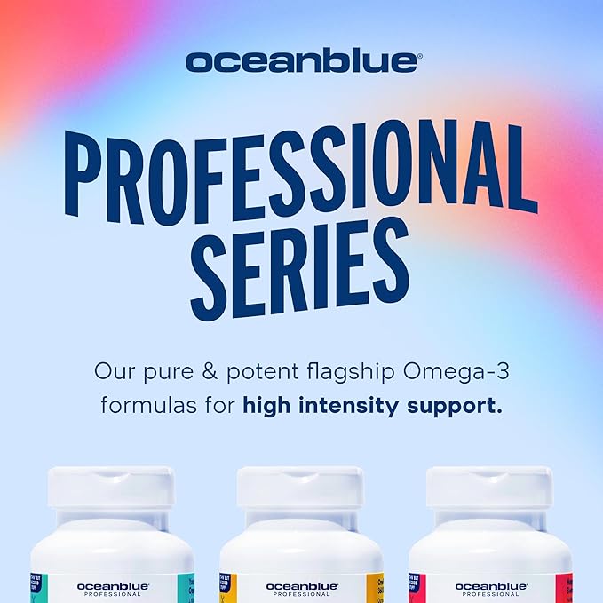 Oceanblue Professional Omega-3 2100 with Vitamin D3 120 ct - 2 Pack Triple Strength Burpless Fish Oil Supplement with High-Potency EPA DHA DPA and Vitamin D3 Wild-Caught Orange Flavor