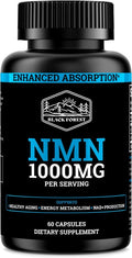 Black Forest NMN Supplements 1000mg (Nicotinamide Mononucleotide) 99% Pure Stabilized Form BioPerine® for Enhanced Bioavailability (60 Capsules) (NMN 1000mg per Serving) NAD Supplement for NAD
