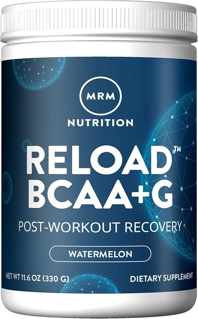 MRM BCAA+G Reload Post‑Workout Powder-For Women &amp Men-BCAA &amp L‑Glutamine with CarnoSyn Beta‑Alanine Amino Acids Muscle Recovery &amp Hydration Keto Vegan Gluten Free - 26 Servings Water