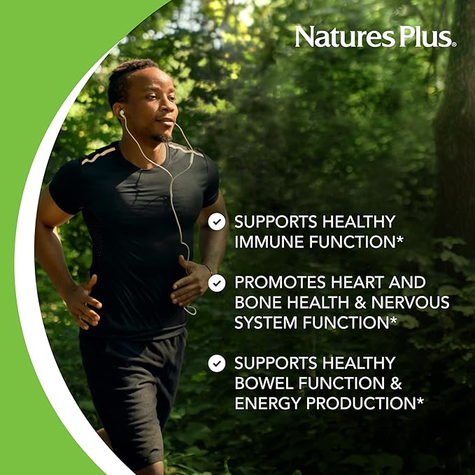 NaturesPlus Magnesium - 200 mg 180 Tablets - Vegetarian Gluten Free - 180 Servings