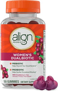 Align Probiotic Women's Dualbiotic Womens Probiotic Gummies Prebiotics and Probiotics for Women with Cranberry for Urinary Tract Health* Cranberry Flavor 50 Gummies