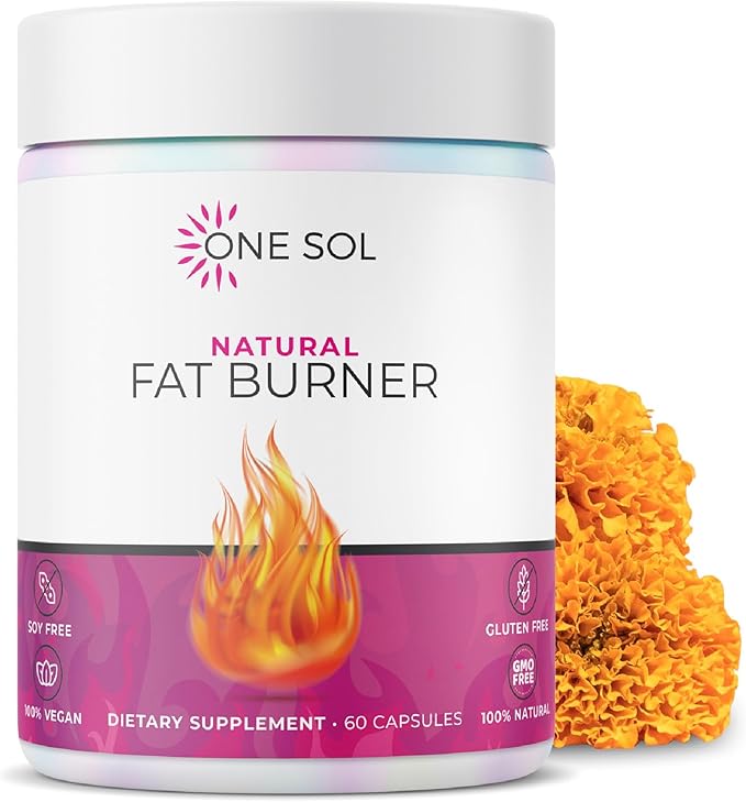 One Sol Fat Burner for Women Natural Metabolism Booster Burn More Calories Boost Energy &amp Mood Curb Appetite &amp Stop Cravings No Crash or Jitters All-Natural Ingredients Gluten &amp Soy