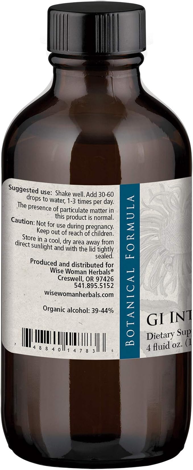 Wise Woman Herbals – GI Integrity 4 fl oz – Liquid Herbal Extract – Supports Healthy Tissue of GI Tract Normal Digestive Function Promotes Healthy Metabolism (4 oz)