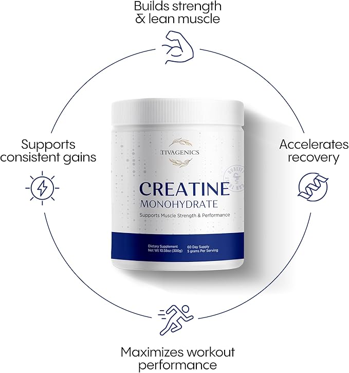 Creatine Monohydrate + Magnesium Glycinate Supplement | Muscle Strength Recovery &amp Sleep Support | Unflavored Powder + 90 Capsules | Vegan Non-GMO