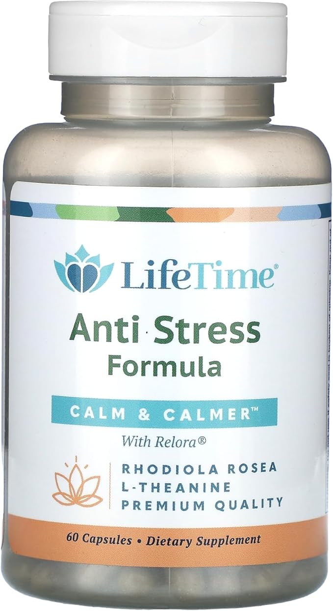 LIFETIME Calm &amp Calmer Anti-Stress Formula | w/Rhodiola Rosea &amp Relora | to Help Ease &amp Calm Mind | Energy &amp Focus | 60 Capsules