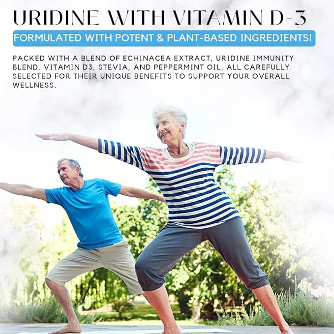 Absonutrix Uridine with Vitamin D-3 343 mg 4 FL OZ Liquid 302 Servings Made in USA Plant-Based Ingredients Gluten-Free