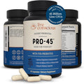 Live Conscious PRO45 Probiotics for Women &amp Men: Comprehensive Formula 45 Billion CFU 11 Strains Dairy Free - w/Prebiotics and Probiotics - Promotes Immune &amp Gut Health - 30 Veggie Caps