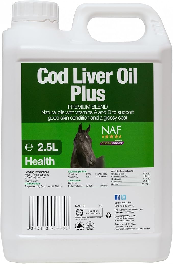 Natural Animal Feeds NAF Cod Liver Oil: 5L
