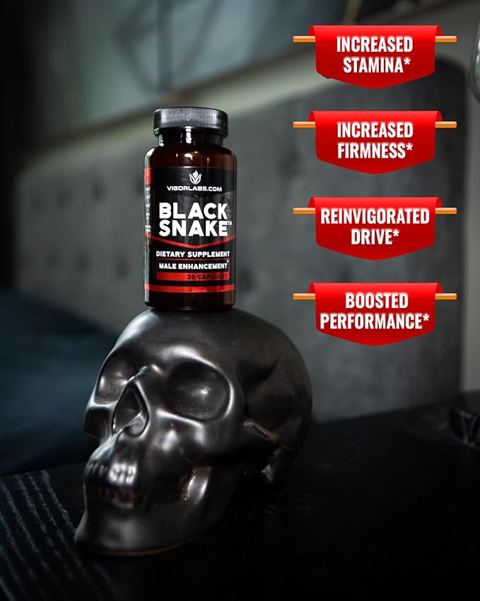 Black Snake by VIGOR LABS - Male Enhancement Capsules (30 Capsules) Boosts Blood Flow Size and Hardness. Powerful Proprietary Blend of Natural Ingredients. Made in The USA