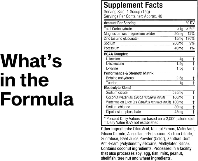 MuscleTech | BCAA Amino Acids + Electrolyte Powder | 7g of BCAAs + Electrolytes Support | Build Lean Muscle &amp Boost Endurance | Strawberry Watermelon | 593 grams | 40 servings