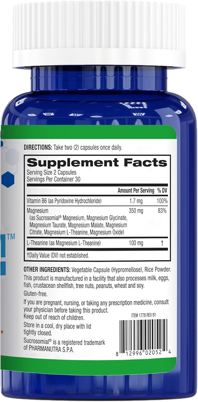 BioTrust Multi Magnesium Complex - High-Absorption 7-in-1 Supplement with Glycinate Malate Citrate Taurate Sucrosomial &amp More for Relaxation Focus Muscle Support - B6 &amp L-Theanine 60 Ca