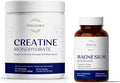 Creatine Monohydrate + Magnesium Glycinate Supplement | Muscle Strength Recovery &amp Sleep Support | Unflavored Powder + 90 Capsules | Vegan Non-GMO
