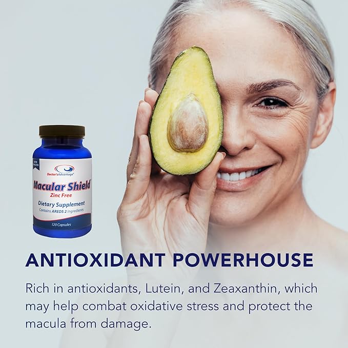 Doctor's Advantage Zinc-Free Eye Shield Vitamins - 120 Capsules 30-Day Supply - Lutein and Zeaxanthin Supplements with AREDS-2 Ingredients for Age-Related Eye Support