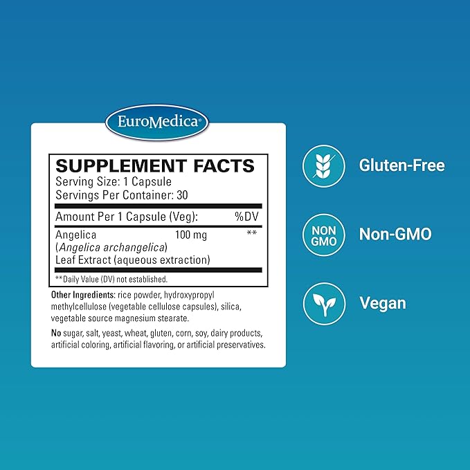 EuroMedica Bladder Manager - Bladder Support Supplement - Dietary Supplement with Angelica Leaf Extract - Vegan Capsules to Aid Urinary Tract Function &amp Health - 30 Capsules