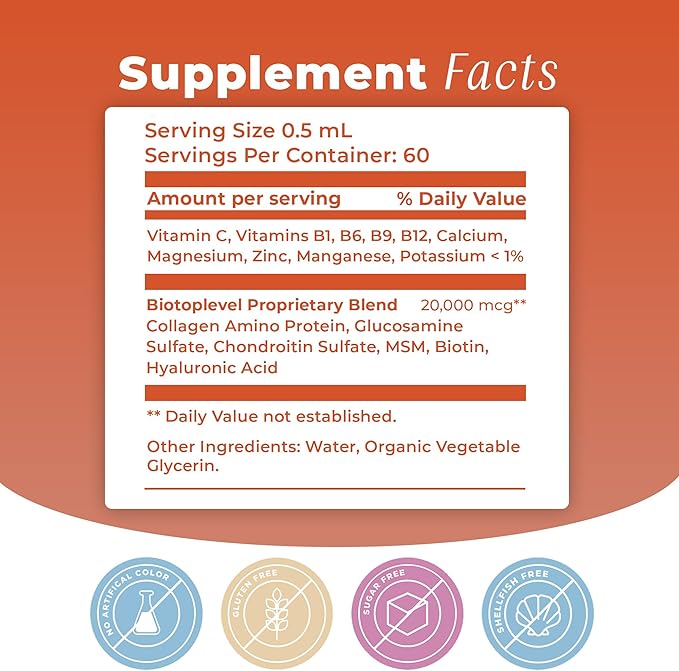 Best Combination (Bundle) for the Good Health of Joints Bones Muscles Hair Skin and Nails - Glucosamine Chondroitin Collagen Biotin Hyaluronic Acid MSM and Vitamin C