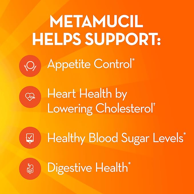 Metamucil4-in-1 Fiber SupplementPsyllium Husk PowderSugar-Free PowderBerry Flavored Drink114 Servings(Pack of 2)