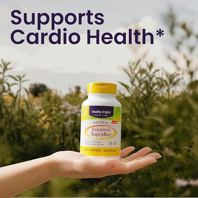 Healthy Origins Tocomin SupraBio 50 mg 150 Softgels - Full Spectrum Palm Tocotrienol Complex - Supports Cardiovascular Health Brain Function &amp Skin Cellular Support - Non-GMO Gluten-Free &amp