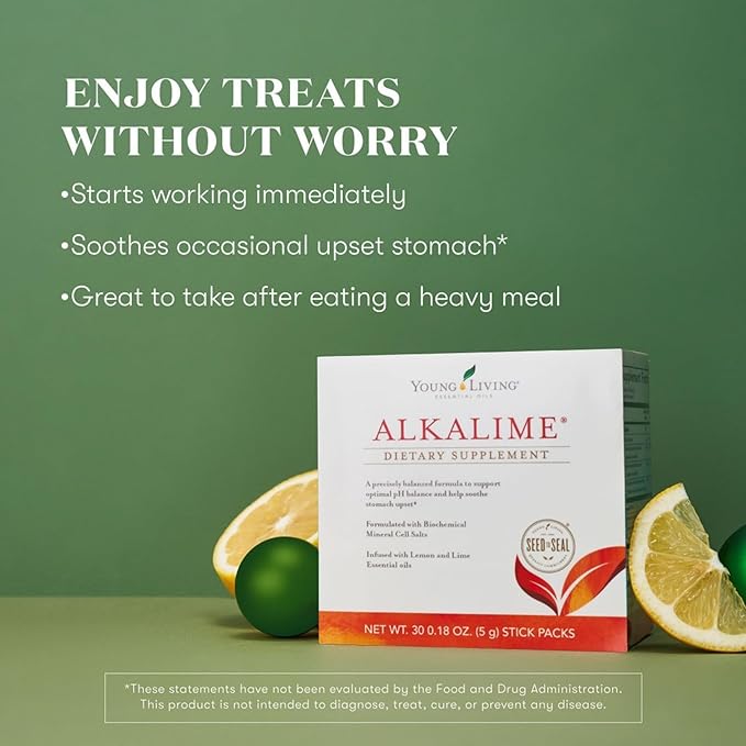 Young Living AlkaLime Stick Packs | 30 ct | Vitamin &amp Mineral Supplement | Digestive Wellness | Gentle on The Stomach | Infused with Calcium Potassium &amp Sodium