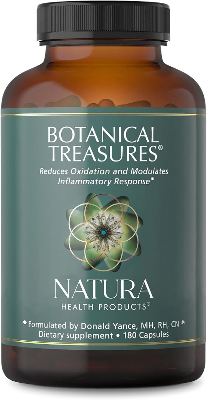 Natura Health Products Botanical Treasures Supplement - Supports Broad-Spectrum Antioxidant Activity- Featuring Turmeric Ginger Green Tea Black Pepper Trans-Resveratrol Black Cumin (180 Capsules)