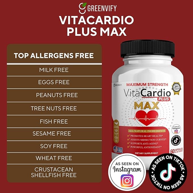 VitaCardio Plus Max Heart Health Supplement Japanese Knotweed Resveratrol Blend 60 Capsules (5)