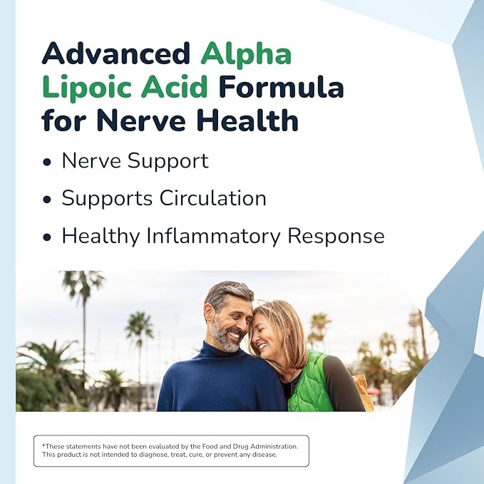 Nervala - Alpha Lipoic Acid 600mg - ALA Supplement Antioxidant for Nerve Energy &amp Circulation Support- Extra Strength with Benfotiamine - Made in USA Lab Tested - 30 Capsules 1 Month Supply