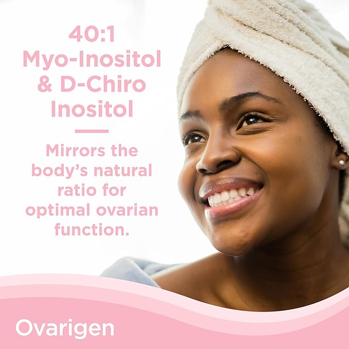 CalmCo Ovarigen Myo-Inositol &amp D-Chiro Inositol Supplement for Women – 40:1 Inositol Powder with Folic Acid Fertility Supplements for PCOS Hormone Balance and Ovarian Support (60 Servings)