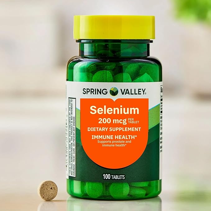 Spring Valley Selenium 200mcg (as Selenium Yeast) - 100 Tablets - Immune &amp Antioxidant Support + SUREFECT Organizer.