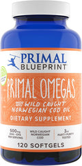 Primal Blueprint Primal Omegas Omega-3 Fatty Acid Daily Supplement 120 Count